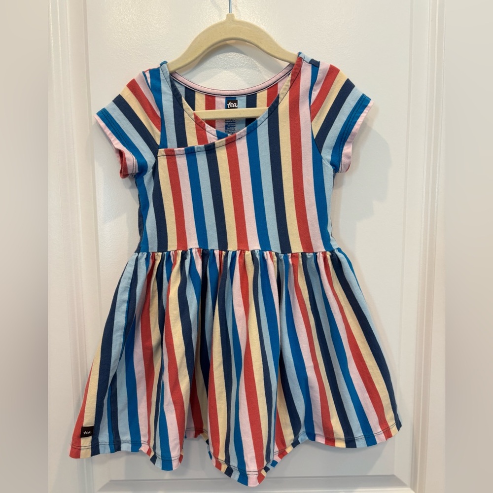 Tea Collection short Sleeve Wrap Neck Dress.
